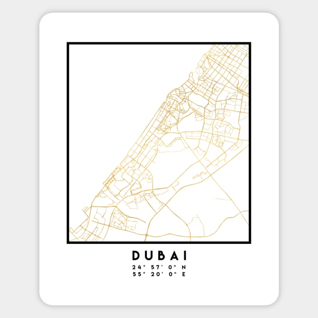 DUBAI UNITED ARAB EMIRATES CITY STREET MAP ART Sticker by deificusArt